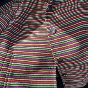 Talbots Button front Rainbow Striped Blazer Womens Red, Green, Purple, Yellow